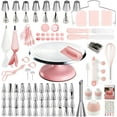 thumbnail image 1 of Cake Decorating Kit, 138pcs Cake Decorating Supply with Aluminium Cake Turntable, 64 Numbered Icing Piping Tips, 2 Spatulas, 3 Icing Comb Scraper and Leveller, 32 Piping Bags,cake decorating tool, 1 of 7