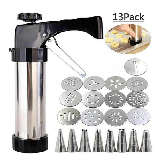 Cake Decorating Kit under $5! Yannianjz Stainless Steel Decorating Gun, Cake Decorating Tools Kit, Cream Icing Pastry Set, Baking Tools for Cupcakes Cookies, 13 Tips 8 Nozzles