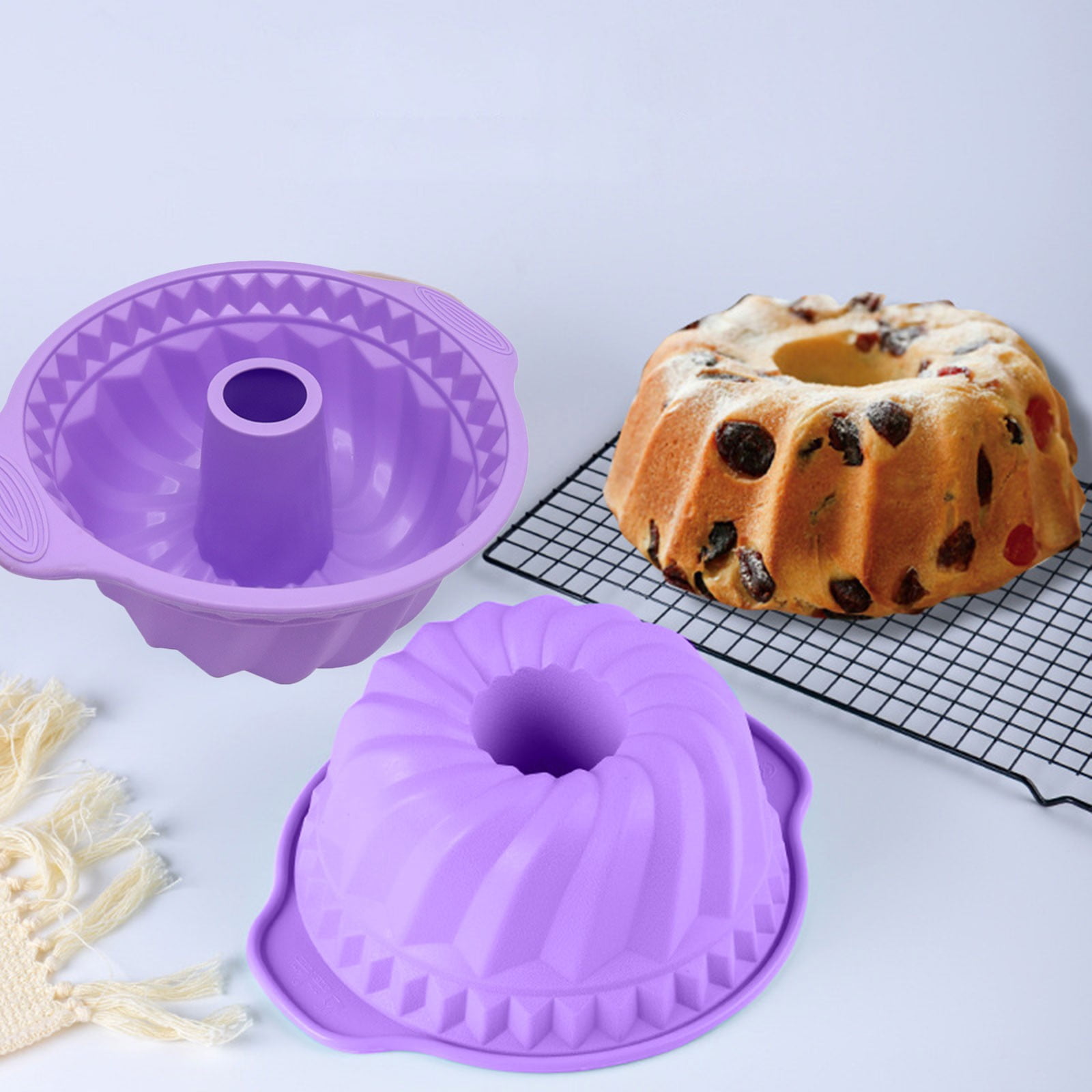 Cake Decorating Kit Cake Ring Mold GiftSilicone Hollow 10 Inch Spiral