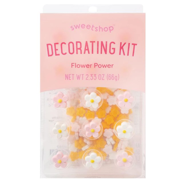 Cake Decorating Kit (Flower Power), 12 Pack of Edible Embellishments