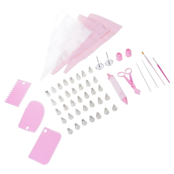Cake Decorating Kit Supplies with 36 Stainless Steel Tips Smoother Piping Bags Coupler Scissor Coloring Brush