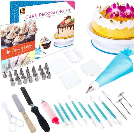 Cake Decorating Kit by Wellmax, Complete Set of Baking Supplies with 24pc Russian Piping Tips