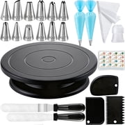Cake Decorating Kit with Cake Stand Turntable, Icing Tips, Spatulas, Scrapers, Piping Bags 71 Piece