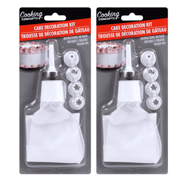 Cake Decorating Kits Plastic Reusable Piping and Nozzle Set- Icing Dispenser with Creative Tips Great for Beginners Baker- Baking Dessert and Pastry Tools Supplies 6 Count each 2 Set 12pcs Total