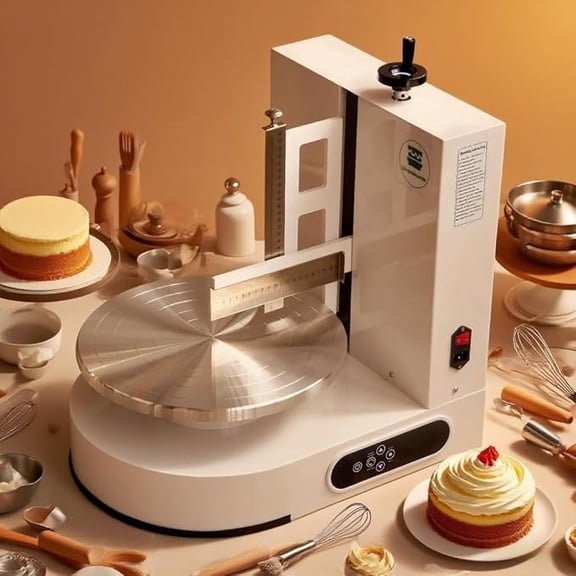 Cake Decorating Machine 412 Inch Electric Cake Icing & Frosting Smoother with Adjustable Speed, Beveled Scraper, Low Noise Stainless Steel