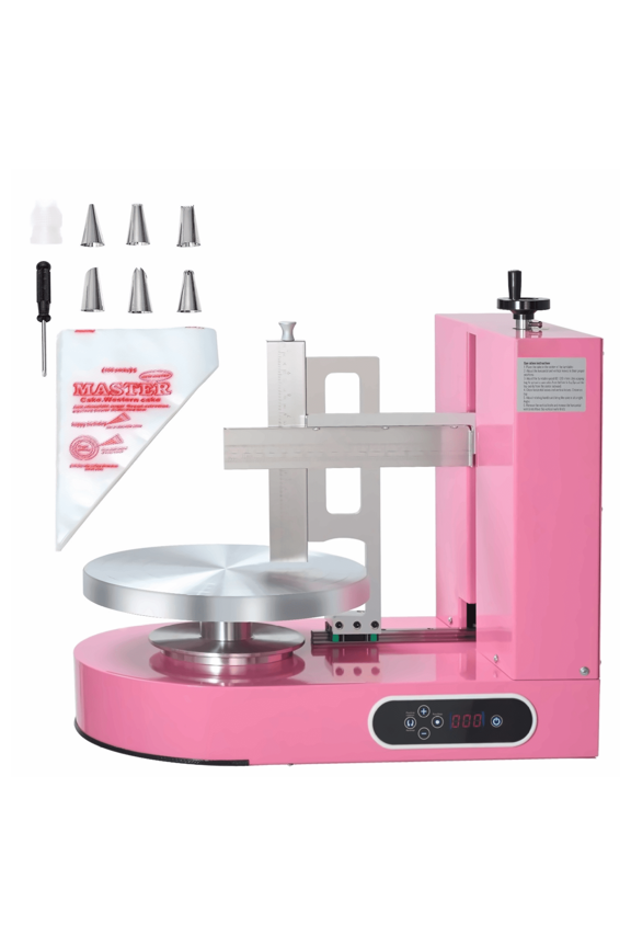 Cake Decorating Machine, 6-14 Inch Frosting Spreader, Automatic Cake Icing Tool for Bakers, Pink