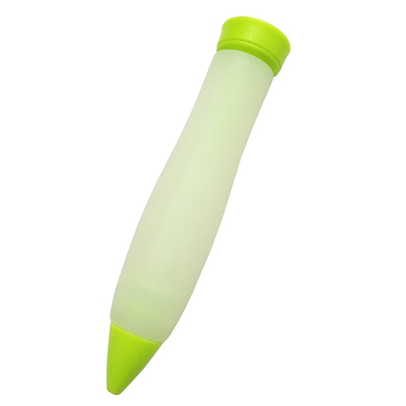 Cake Decorating Pen,Silicone Icing Piping Nozzle & Cream Cup for Dessert Decorating,DIY Doodle Pen for Cake Cookie Cupcake Frosting,Easy Fill Pastry Pen,Green,1PC