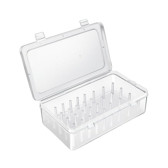 Cake Decorating Piping Tip Storage Case with 42 Pins, Plastic Clear Icing Nozzle Organizer Box for Baking Tools, Cupcake Decoration Kit Container for Home Chefs Clear