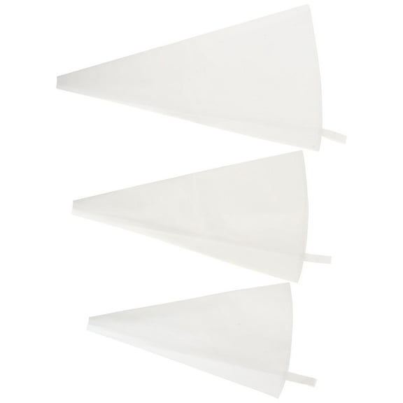 3 Pcs Cake Decorating Piping Tips Set with Polyester Cotton Pastry Bags Baking Tools White Accessories
