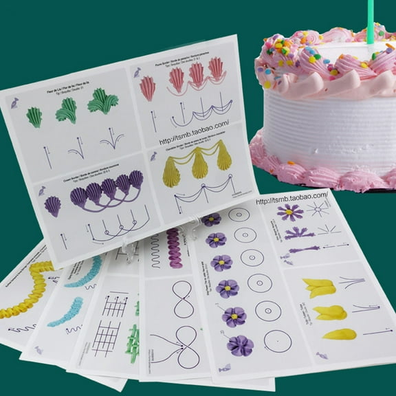 Cake Decorating Practice Board, Xinsrenus 23 Sheet Icing Drawing Paper Set, Reusable Sugarcraft Kit for Beginners & Advanced Decorators, Non-Stick Easy Clean A4 Size