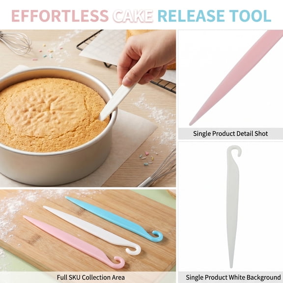 Cake Decorating Release Tool, Plastic Spatula for Non-Stick Baking, Fondant Mousse Dessert Mold Unmolding Knife (1 PC)
