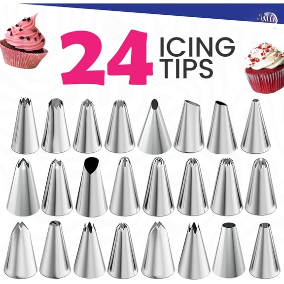 Cake Decorating Set, 88-Piece Kit with Rotating Turntable, 24 Piping Tips, 50 Disposable + 2 Reusable Bags, Spatulas & Comb Scrapers, Ideal Baking Tools for Beginners & Pros
