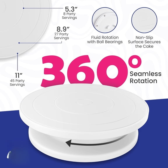 Cake Decorating Set, 94-Piece Kit with Rotating Turntable, 24 Icing Tips, 50 Disposable + 2 Reusable Piping Bags, Spatulas, Scrapers & Liners for Beginner and Pro Bakers