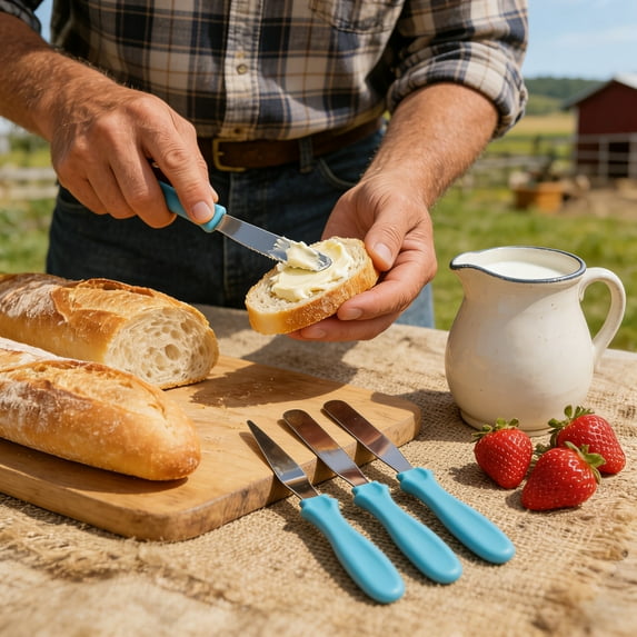 Cake Decorating Spatula Set, Stainless Steel Baking Smoothing Knife Kit, 3 Piece Offset and Curved Icing Tools for Frosting Cakes and Cupcakes
