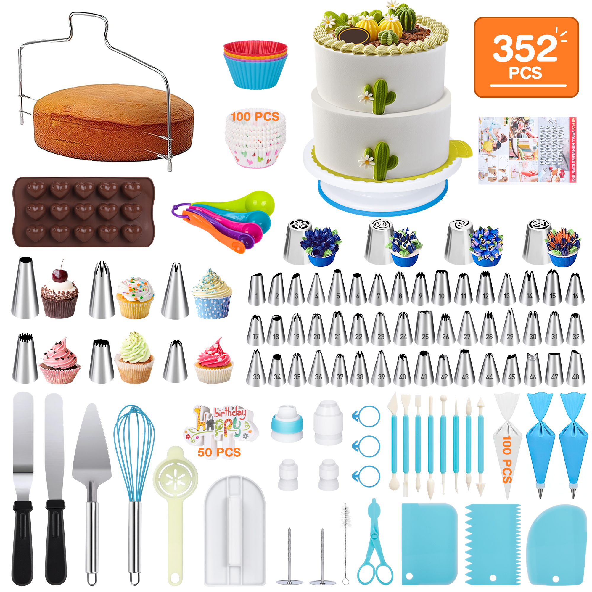 Great Value Decorating Tips, 8 Count