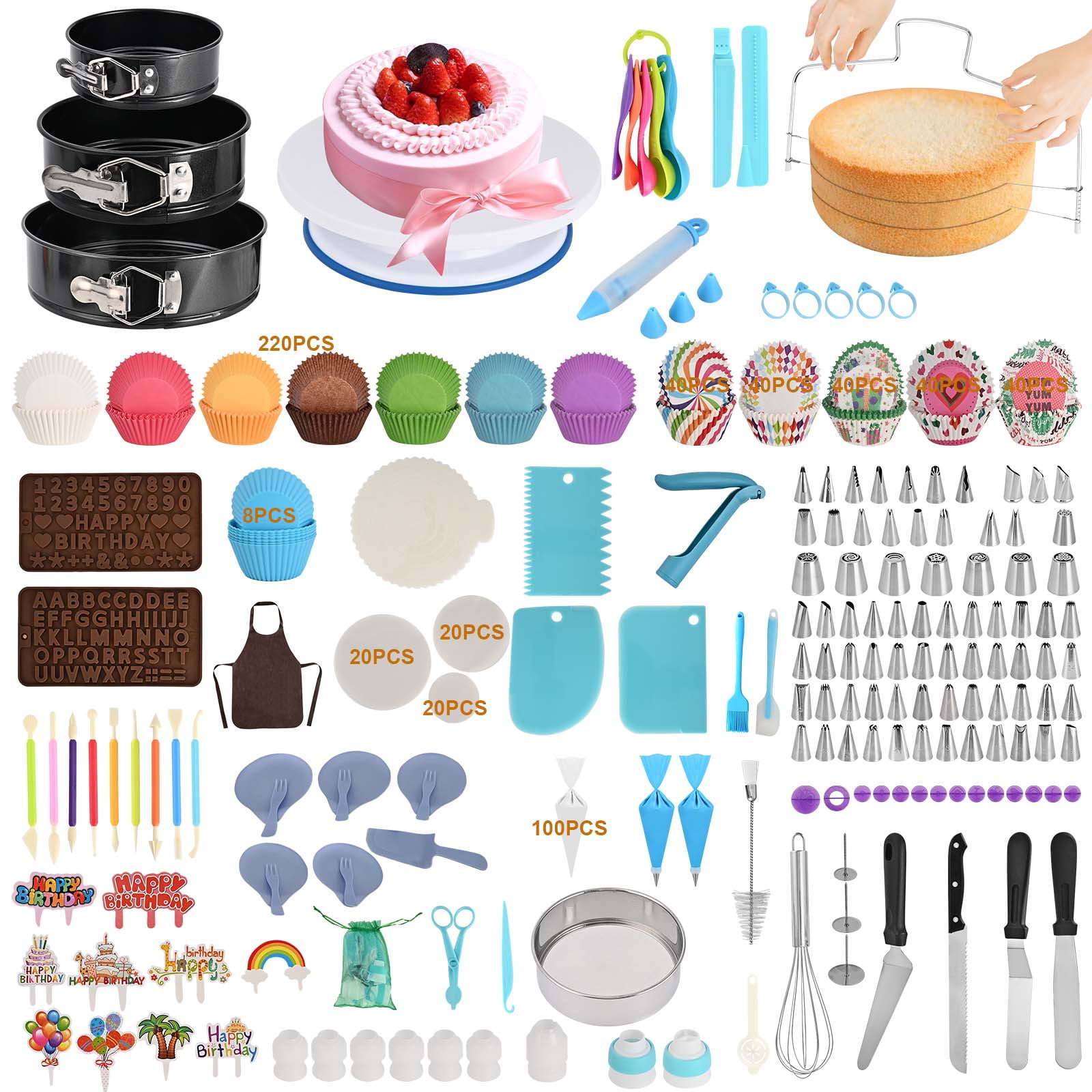 Cake Decorating Supplies Kit 800Pcs, Baking Supplies Cupcake ...