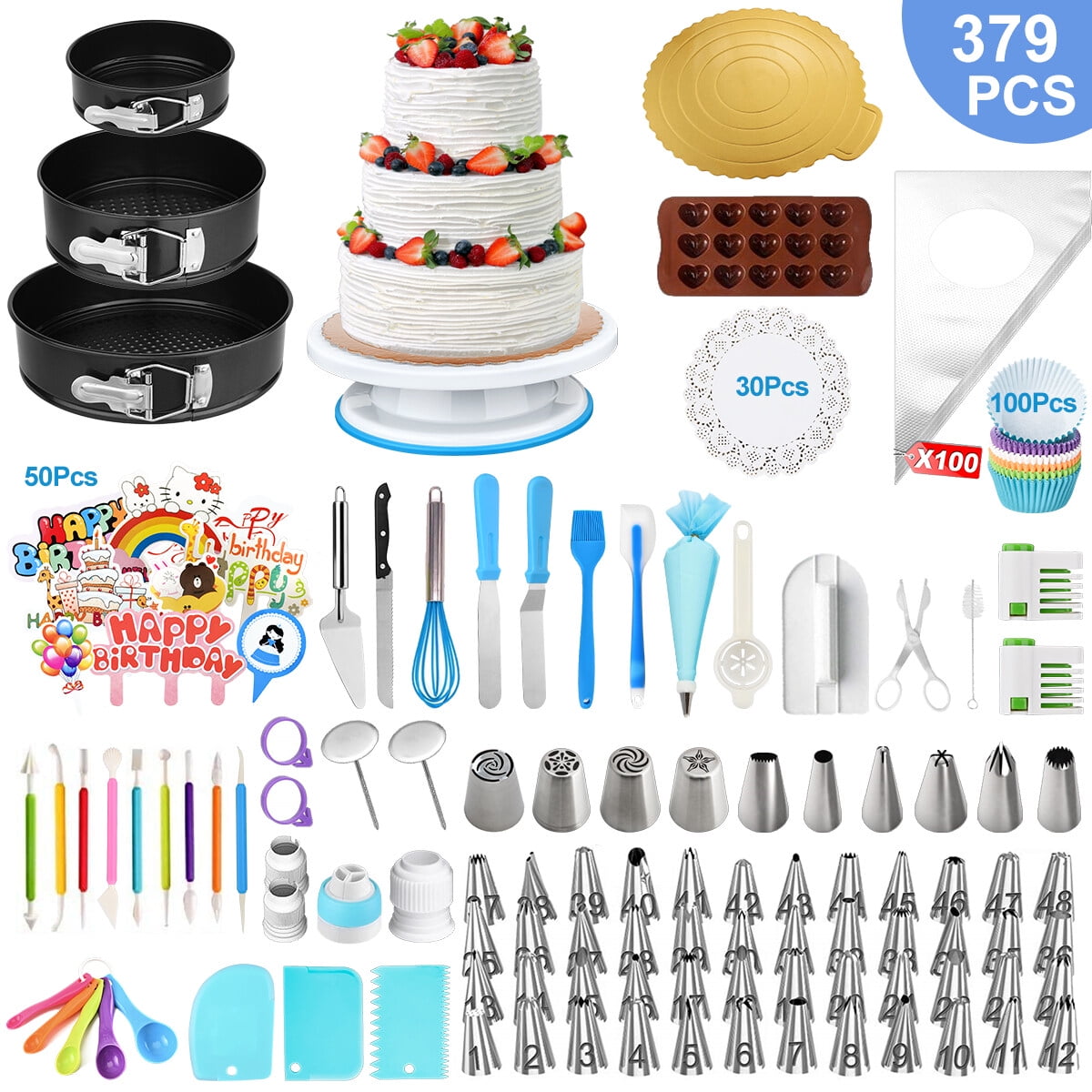 Cake Decorating Supplies Kit Enhance Your Cake Decorating Skills with  Piping Tips, Scrapers, Silicone Baking Pans, Baking Cups, Piping Bags,  Spatula