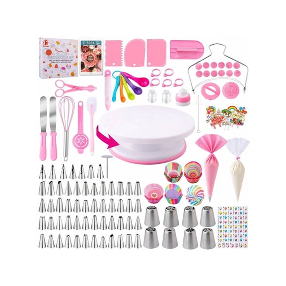 Cake Decorating Supplies Kit Tools 356pcs, Baking Accessories With Cake Turntable, Pastry Piping Bag, Piping Icing Tips For Beginners