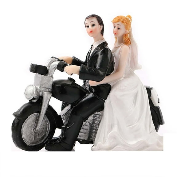 Cake Decorating Supplies Ludlz Motorcycle Wedding Cake Topper: Quirky Bride & Groom Figurine with "Just Married" Sign, Perfect for Wedding Cakes, Anniversaries, And Bridal Showers Harlik