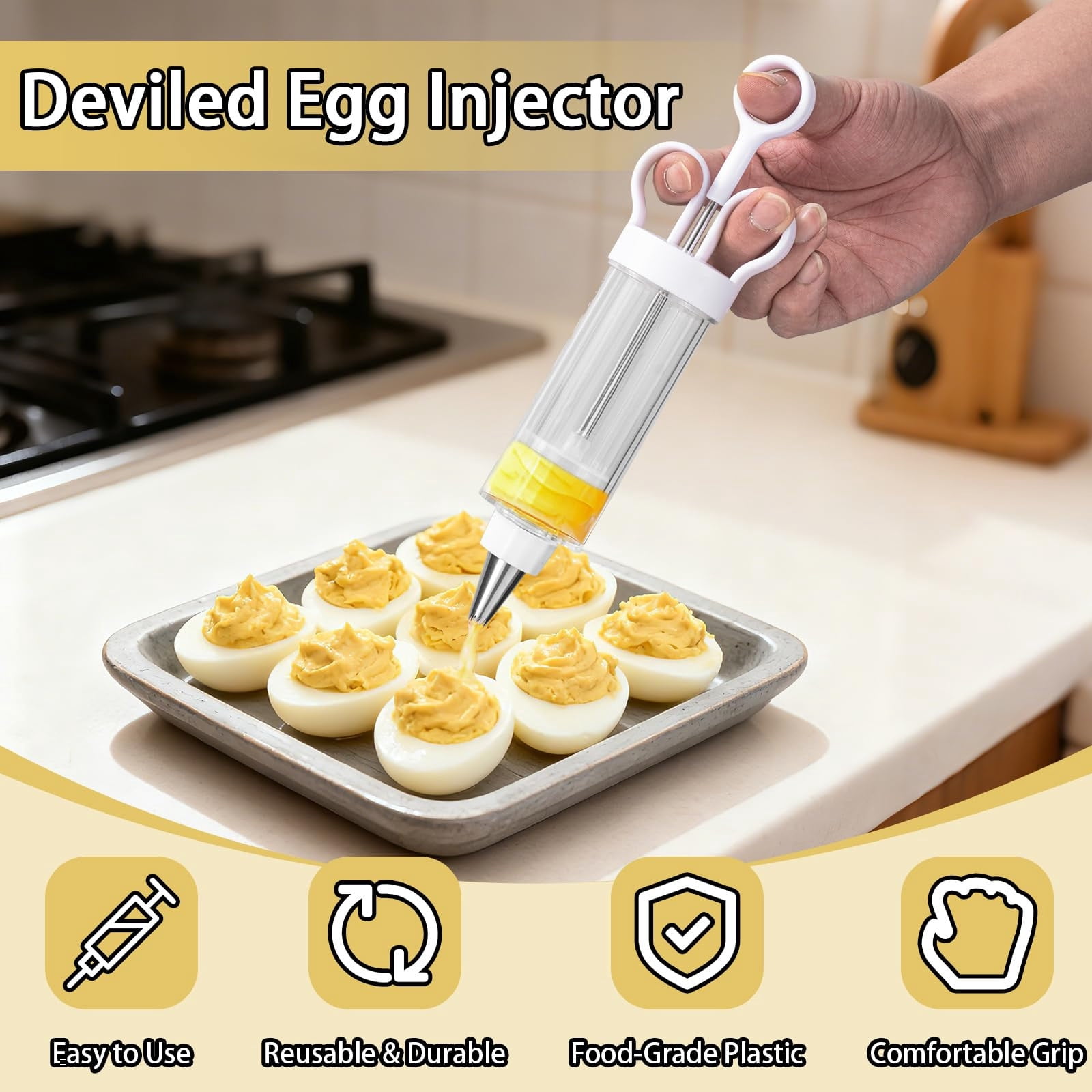 Cake Injector Cake Decorating Tool Deviled Egg Injector Piping Tool, Cupcake Icing ...