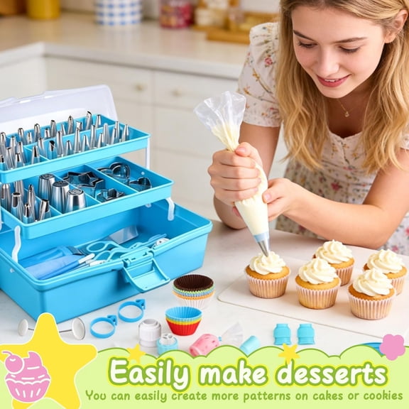 Cake Decorating Tools Kit, 236 Pieces Baking Accessories with Storage Case, Frosting Piping Set for Beginners