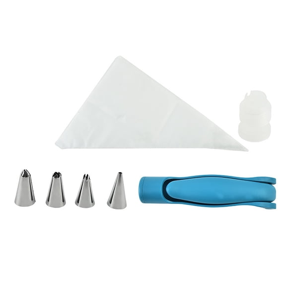 Cake Decorating Tools Supplies Kit-16.2*3cm Reusable Piping Syringe Combo Icing Nozzle Set with 10 Piping Bags Practical DIY Cookie & Cream Decorating Tools Set of 4 Assorted Styles,1 Pcs,Blue