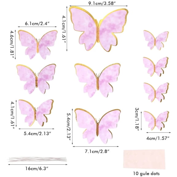 Cake Decoration Edible Cake Topper Easter Cake Decoration 40PCS Butterfly Cake Toppers Cupcake Butterflies Toppers Cake Decoration For Birthday Wedding