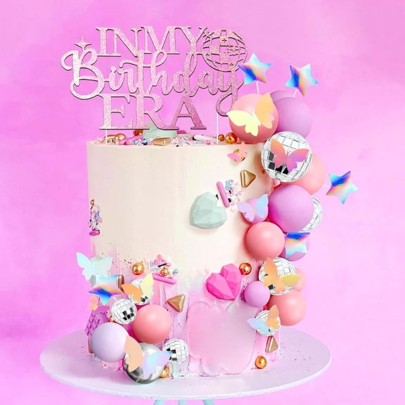 Cake Decoration Set Multi-piece - Disco Ball Star Butterfly Glitter Gradient Birthday Party Decoration