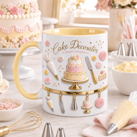 Cake Decorator Mug 3D Effect Sweet Creations Cake Decorating Gift