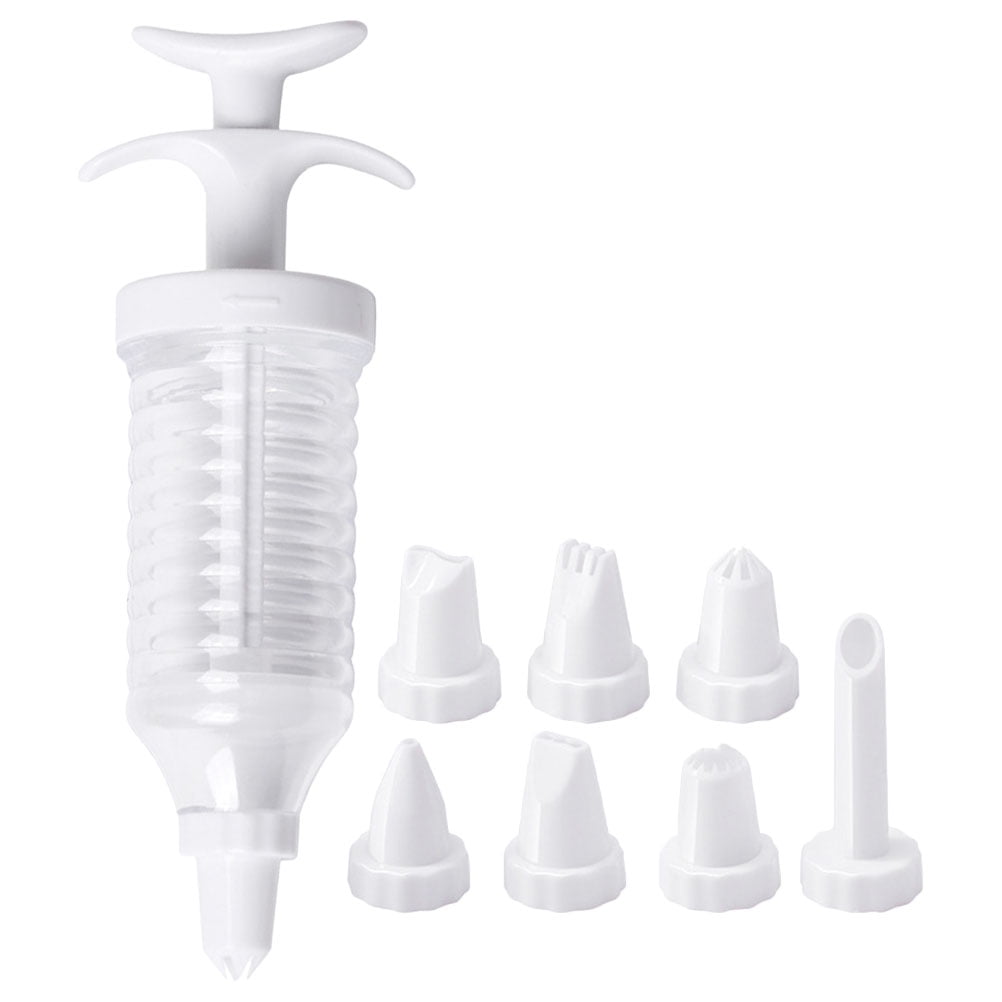 Hop Tea Injector Tools Dessert Decorating Injector Set with 8 Piping Nozzle Tips for Cupcake ...