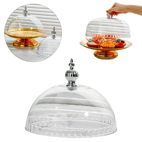 Cake Display Dome Basdi Versatile Cake Stand Cover - Display Cloche & Serving Dome for Kitchen, Camping & Weddings, Clear Acrylic Lid for Desserts, Fruit & Party Presentations, Food Cloche Lid