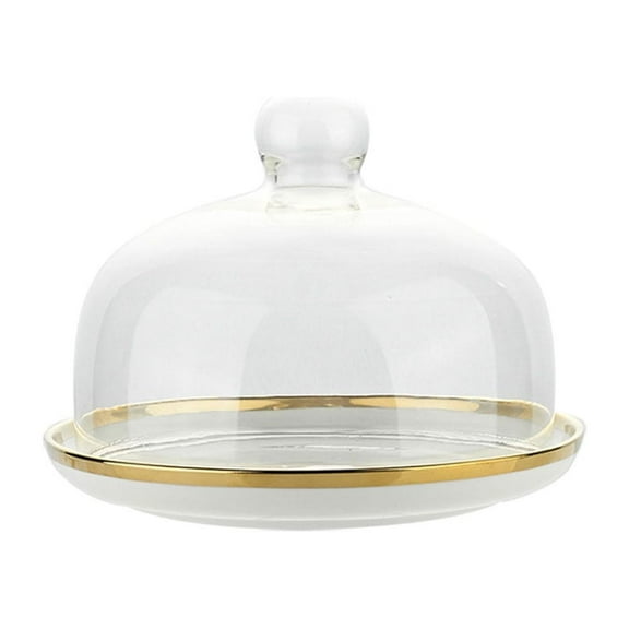 Cake Dome Stand Cover Dessert Plate Display Cupcake Ceramic Cloche Lid Tray Platter Holder Food Mini Serving