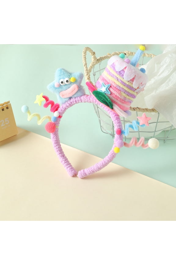 Cake Headband Funny Headband Decoration Birthday Photo Hat Party Twist Hair Accessory Flower Christmas Gift