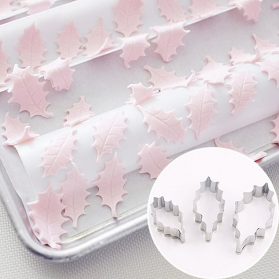 Cake Holly Set Shape Stainless 3 Cookie Cake Mould/ Sugar Flower Cake Mold