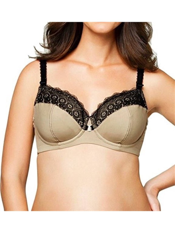 ""Honeycomb Macaroon"" Cotton Lined Flexible Wire Balcony Nursing Bra