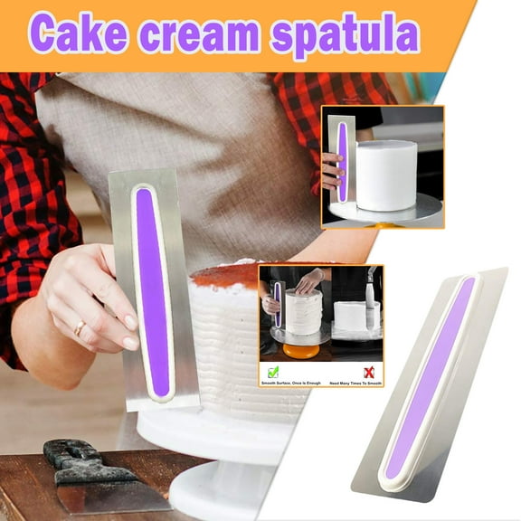 Cake Icing Smoother Scraper | Stainless Steel & Plastic Side Frosting Comb Set | 9 x 3 Inch | Comfort Grip Handle | Decorative Cake Decorating Tool | Dishwasher Safe | 1 Piece