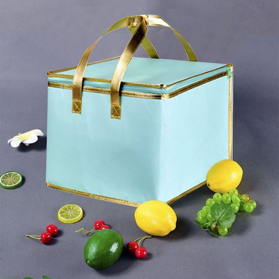 Cake Insulation Bag for Lunch Boxes Portable Thick Aluminum Foil Takeaway Disposable Large Pattern Cooler Storage Box for Fresh Cake Transport and Picnic Party Supplies Topliu