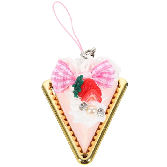 Cake Key Chain Fake Strawberry Decorative Hanging Key Chain Decorative Key Ring (Random Color)