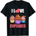 thumbnail image 1 of Cake Lover T-ShirtI Love Cupcakes I Heart Cupcake Piece SweetMen's and women's short-sleeved pure cotton shirts, 1 of 6