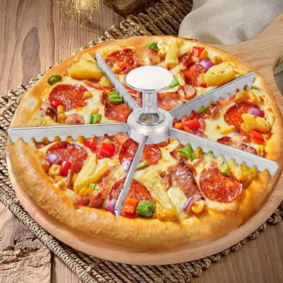 Cake Marker and Portion Divider Aluminum Alloy Cutting Tool with Multiple Slice Options for Evenly Slicing Cakes, Pizzas, Cheesecakes, and Pastries in Home or Professional Baking (5 cuts)