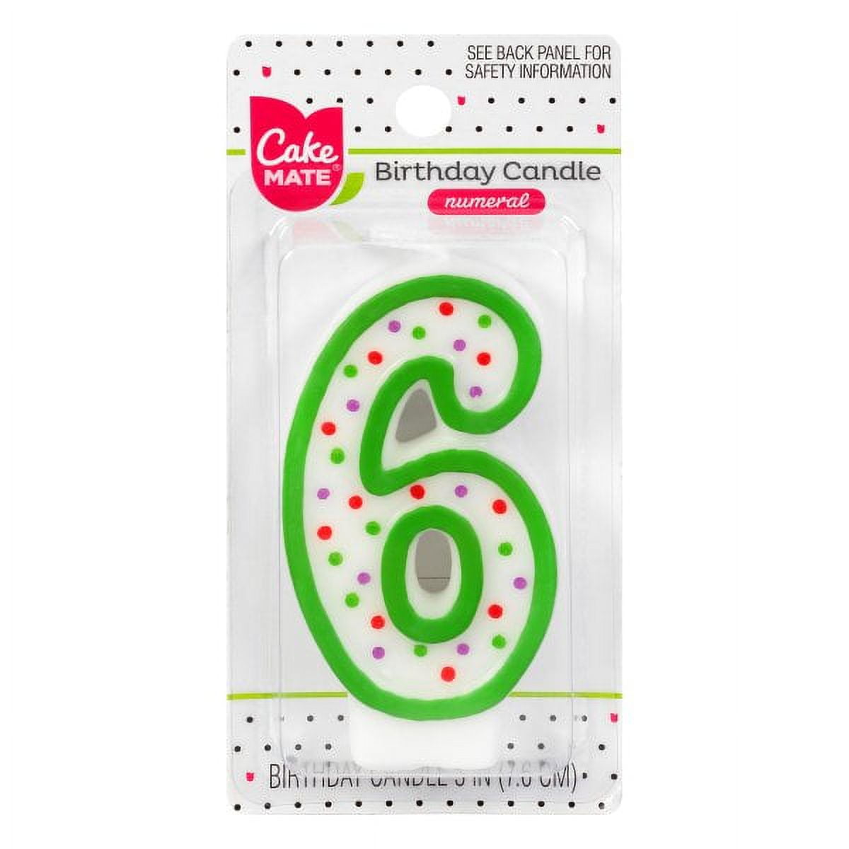 Cake Mate Birthday Party Candle Numeral 6 3 in 1 Count Case