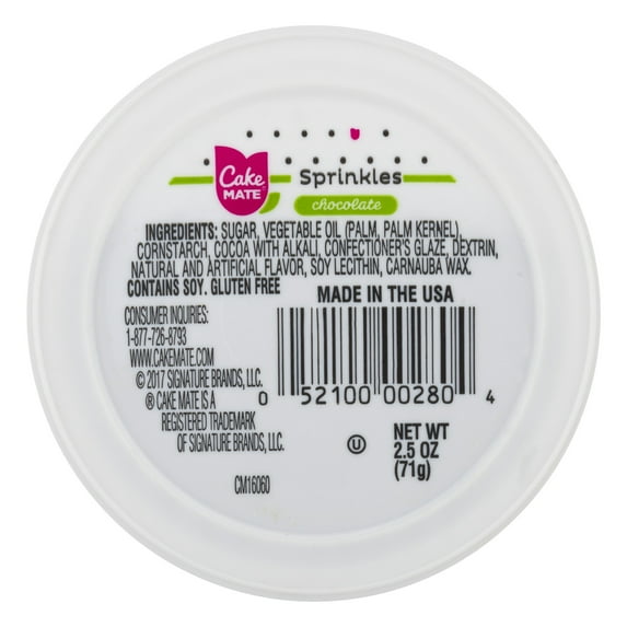 Cake Mate Sprinkles Chocolate, 2.5 OZ