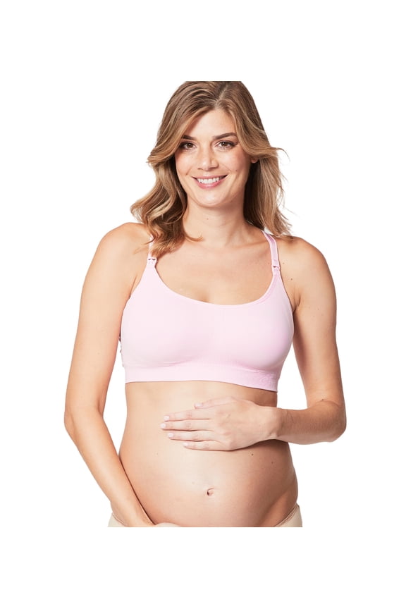 Cotton Candy Wirefree Nursing Bra for Breastfeeding, Seamless Maternity Sleep Bra,Pink, Small