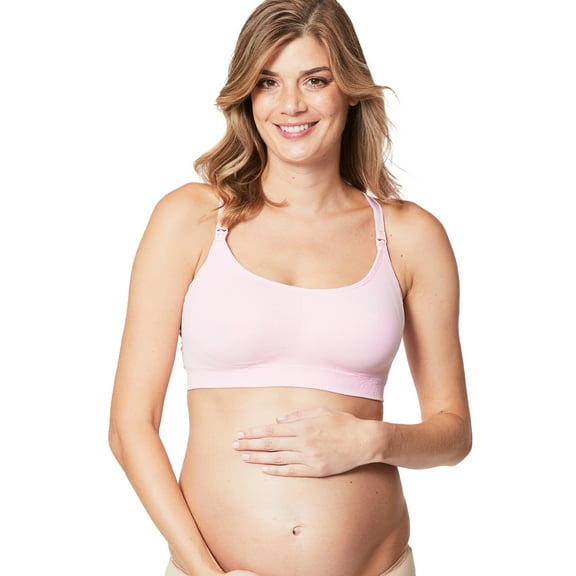 Cake Maternity Cotton Candy Wirefree Nursing Bra for Breastfeeding, Seamless Maternity Sleep Bra,Pink, Small
