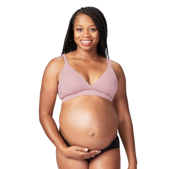 Cake Maternity Freckles Recycled Wire Free Nursing Bra for Breastfeeding, Wireless Maternity Bra (for B-E Cups), Mauve, Small