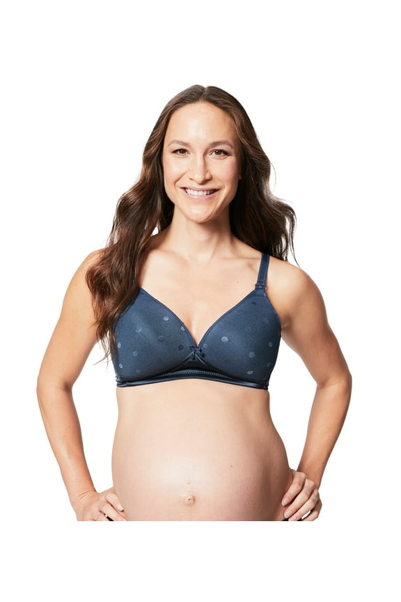 Mousse Wirefree Nursing Bra for Breastfeeding, Padded Wireless Maternity Bra, Slate, 30E UK/ 30F US