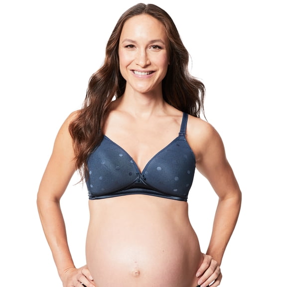 Cake Maternity Mousse Wirefree Nursing Bra for Breastfeeding, Padded Wireless Maternity Bra, Slate, 38D UK/ 38D US