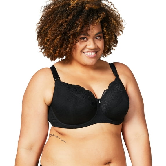 Cake Maternity TimTams Flexi Wire Nursing Bra, Balcony Supportive Maternity Bra for Breastfeeding, Black, 42FF UK/ 42H US