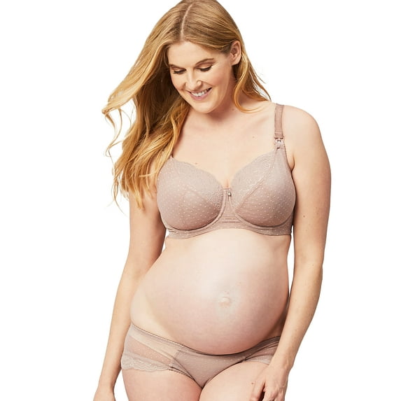 Cake Maternity TimTams Flexi Wire Nursing Bra, Balcony Supportive Maternity Bra for Breastfeeding, Taupe, 32D UK/ 32D US