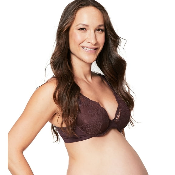 Cake Maternity Truffles Nursing Lace Bra for Breastfeeding, Sexy Maternity Bra, Dark Brown, 32B UK/ 32B US